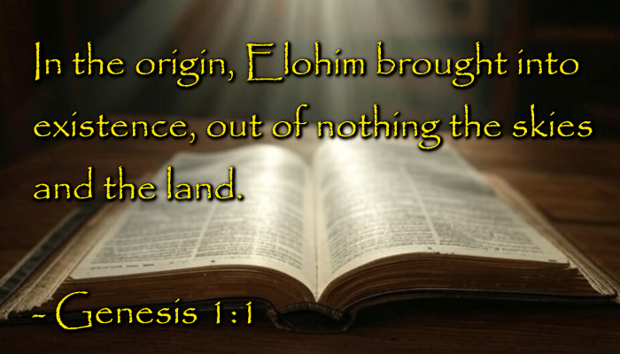 Genesis 1-1 In the origin